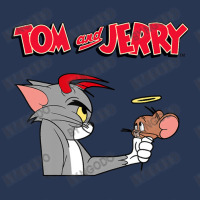 Tom And Jerry Devil And Angel Humor Poster Ladies Denim Jacket | Artistshot