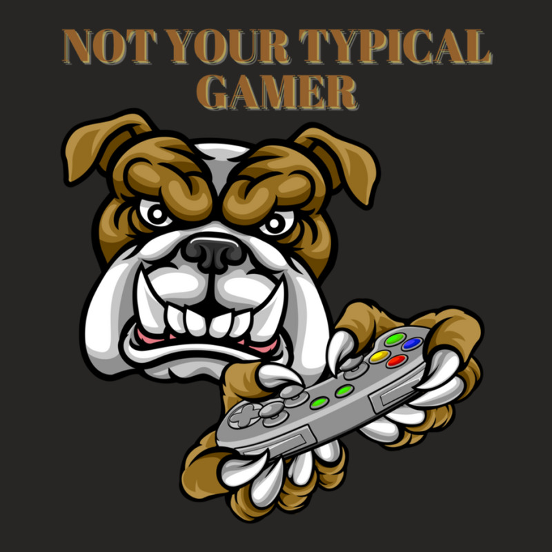 Not Your Typical Gamer Dog Design Ladies Fitted T-Shirt by AngieFurr | Artistshot