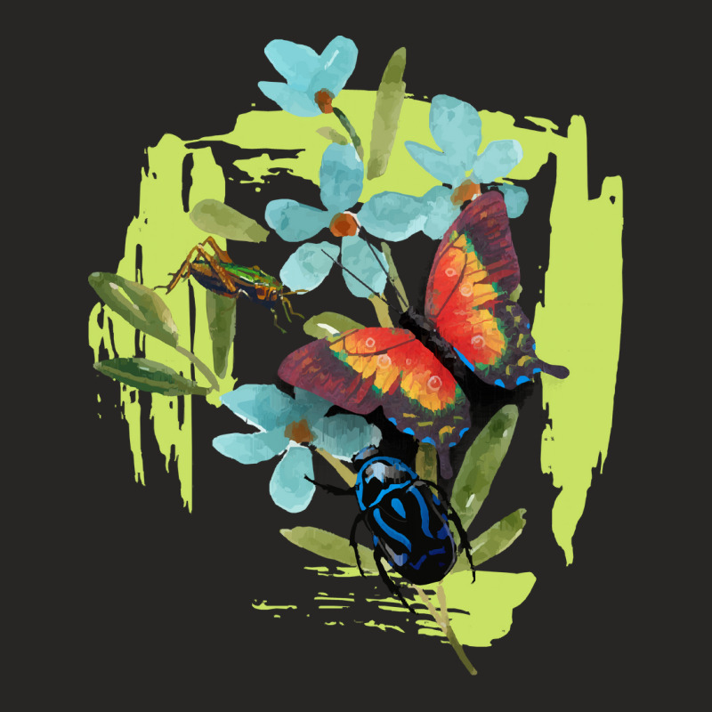 Native Pollinator Gardens Colorful Native Wildflowers With Beetle And  Ladies Fitted T-Shirt by huggingbrilliant | Artistshot