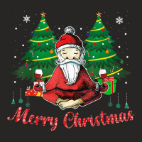 Merry Christmas Light Ugly Pajamas Santa Design Hat Xmas T Shirt Ladies Fitted T-shirt | Artistshot