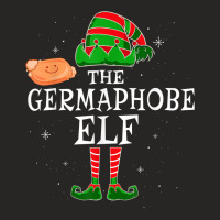 Germaphobe Elf Group Matching Family Christmas Sanitizer T Shirt Ladies Fitted T-shirt | Artistshot