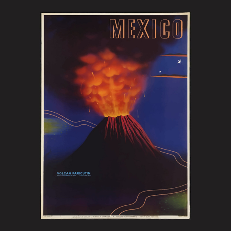 Vintage Mexico Travel Poster - Volcano T-shirt | Artistshot