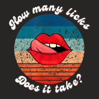 Funny Lips How Many Licks Does It Take Retro Vintage T Shirt Ladies Fitted T-shirt | Artistshot