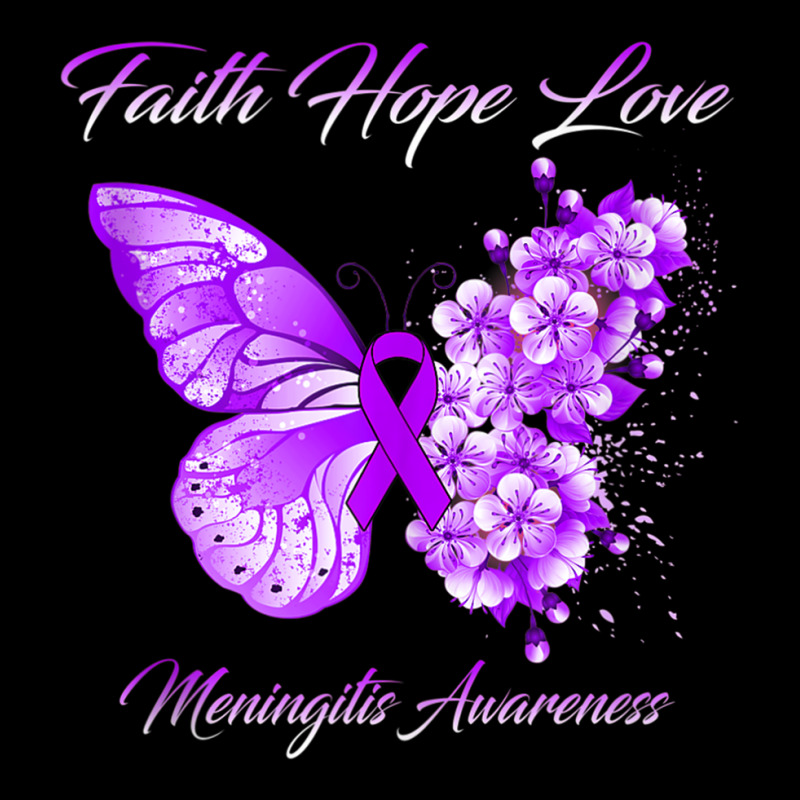 Butterfly Faith Hope Love Meningitis Awareness Tank Top Long Sleeve Shirts by cm-arts | Artistshot