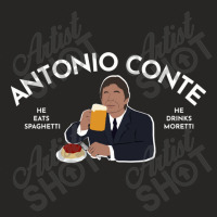 Antonio Conte He Eats Spaghetti He Drink Moretti Essential Ladies Fitted T-shirt | Artistshot