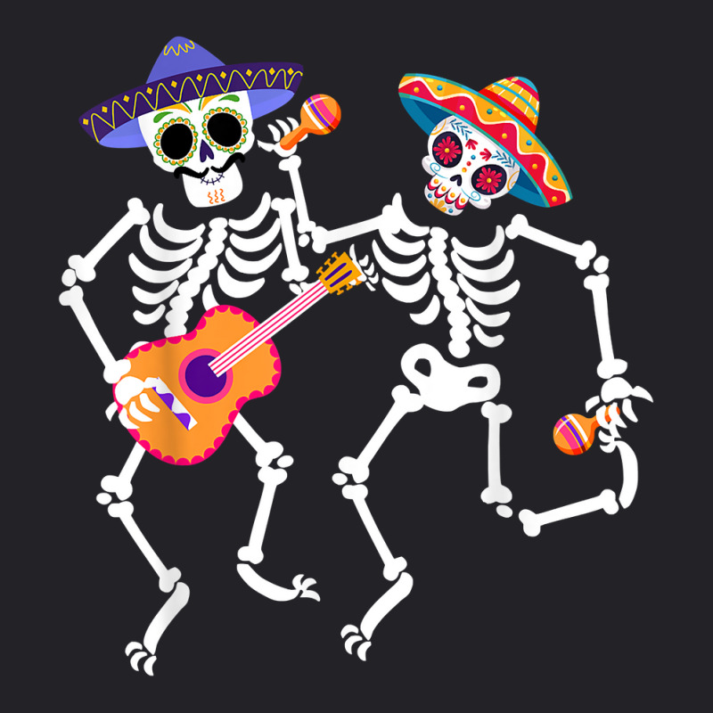 Dancing Skeleton Guitar Dia De Los Muertos Calavera Day Dead T Shirt Youth Tee by cm-arts | Artistshot