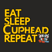 Cuphead Tshirt  Eat Sleep Cuphead Repeat Ladies Fitted T-shirt | Artistshot