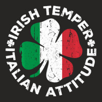 Irish Temper Italian Attitude St Patrick's Day Ladies Fitted T-shirt | Artistshot