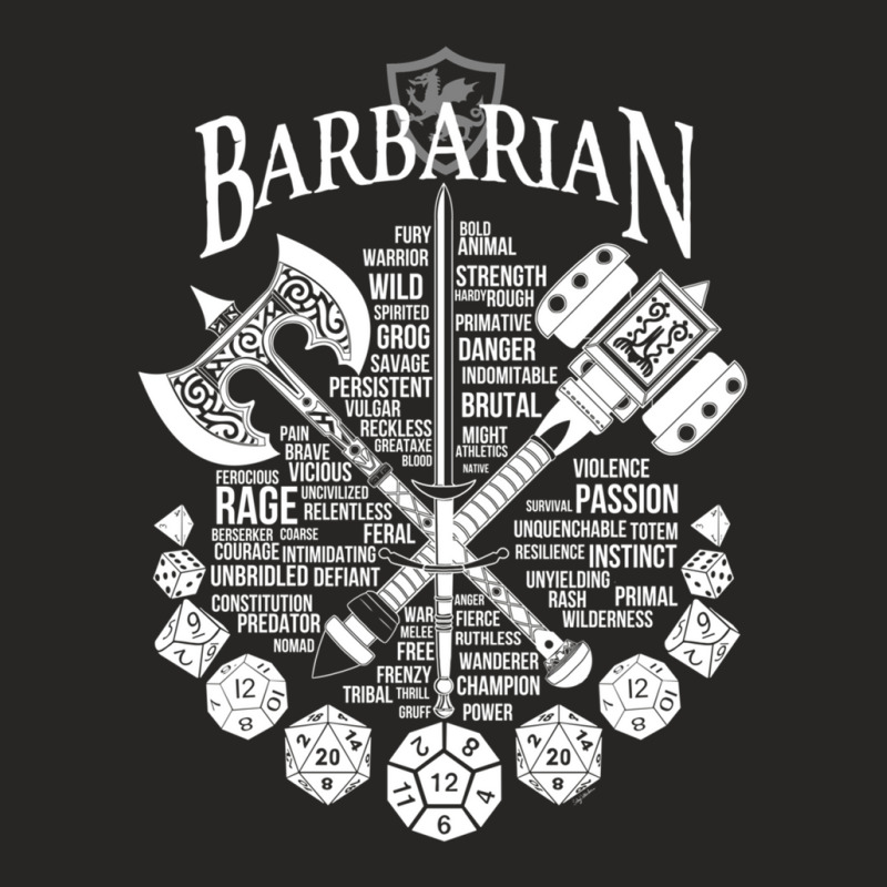 Rpg Class Series Barbarian - White Version Ladies Fitted T-Shirt by WilmaMorgan | Artistshot