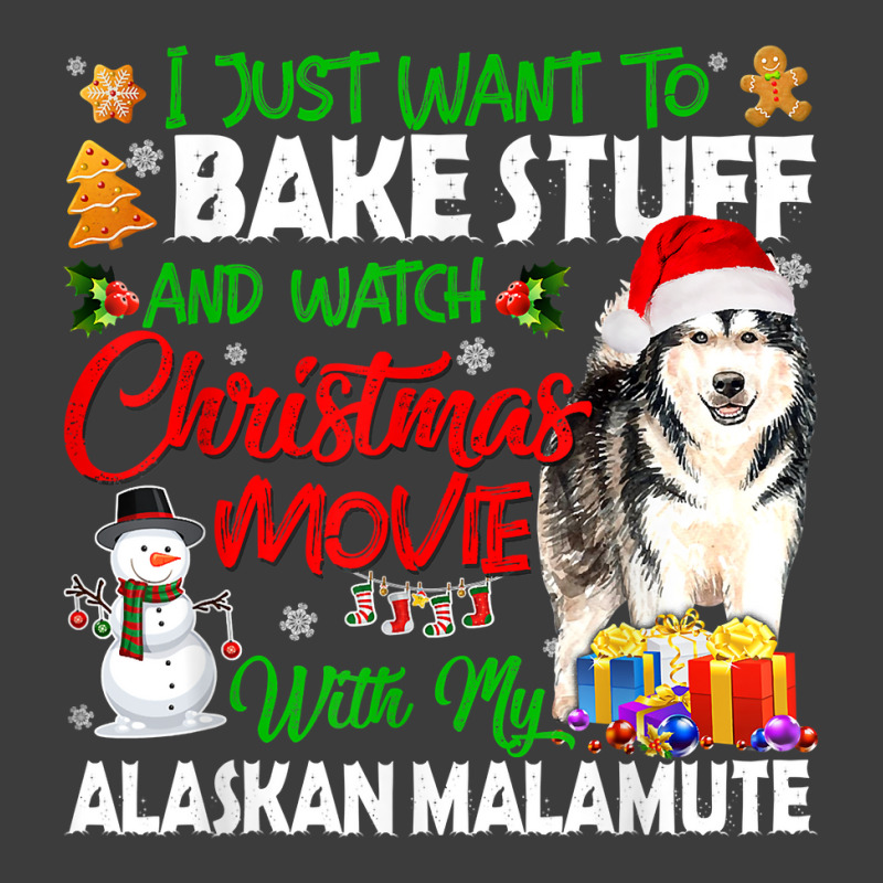 I Just Want To Bake Stuff & Christmas Movie Alaskan Malamute T Shirt Men's Polo Shirt | Artistshot