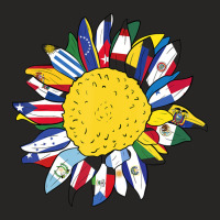 National Hispanic Heritage Month Sunflower Latino Flags Ladies Fitted T-shirt | Artistshot