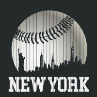 New York Ny Skyline Baseball Stripes For Gameday Retro Style Women's Triblend Scoop T-shirt | Artistshot