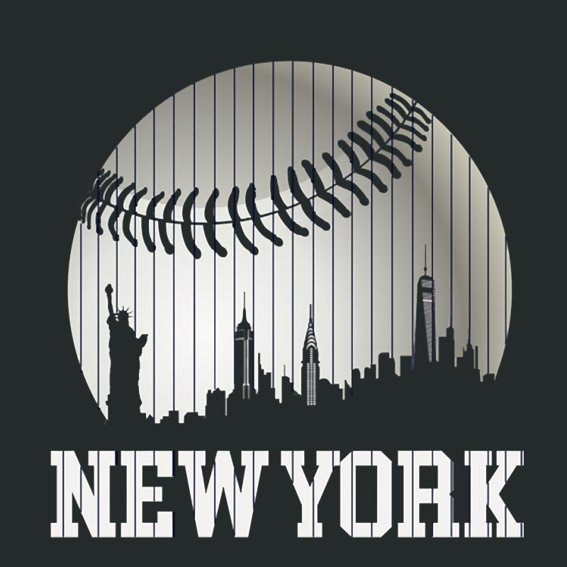 New York Ny Skyline Baseball Stripes For Gameday Retro Style Women's Triblend Scoop T-shirt by Kanmosrin52 | Artistshot