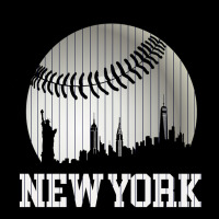 New York Ny Skyline Baseball Stripes For Gameday Retro Style Women's V-neck T-shirt | Artistshot