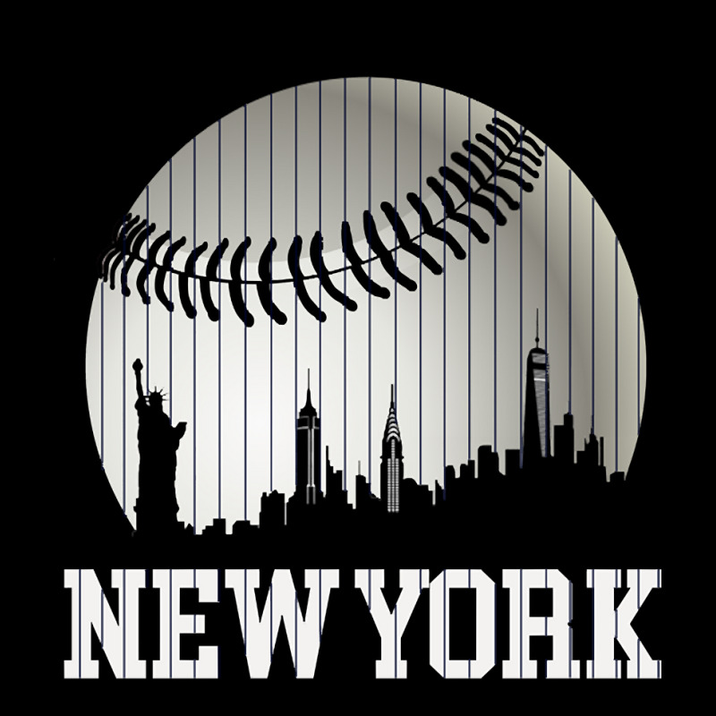 New York Ny Skyline Baseball Stripes For Gameday Retro Style Women's V-Neck T-Shirt by Kanmosrin52 | Artistshot