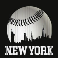 New York Ny Skyline Baseball Stripes For Gameday Retro Style Scorecard Crop Tee | Artistshot