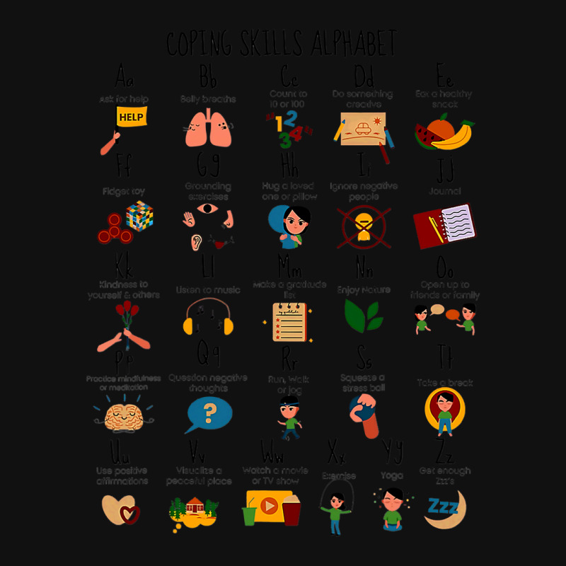 Coping Skills Alphabet Mental Health Awareness Counselor Fanny Pack | Artistshot