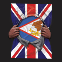 American Samoa Flag Great Britain Flag Ripped - Gift For American Samo T-shirt | Artistshot