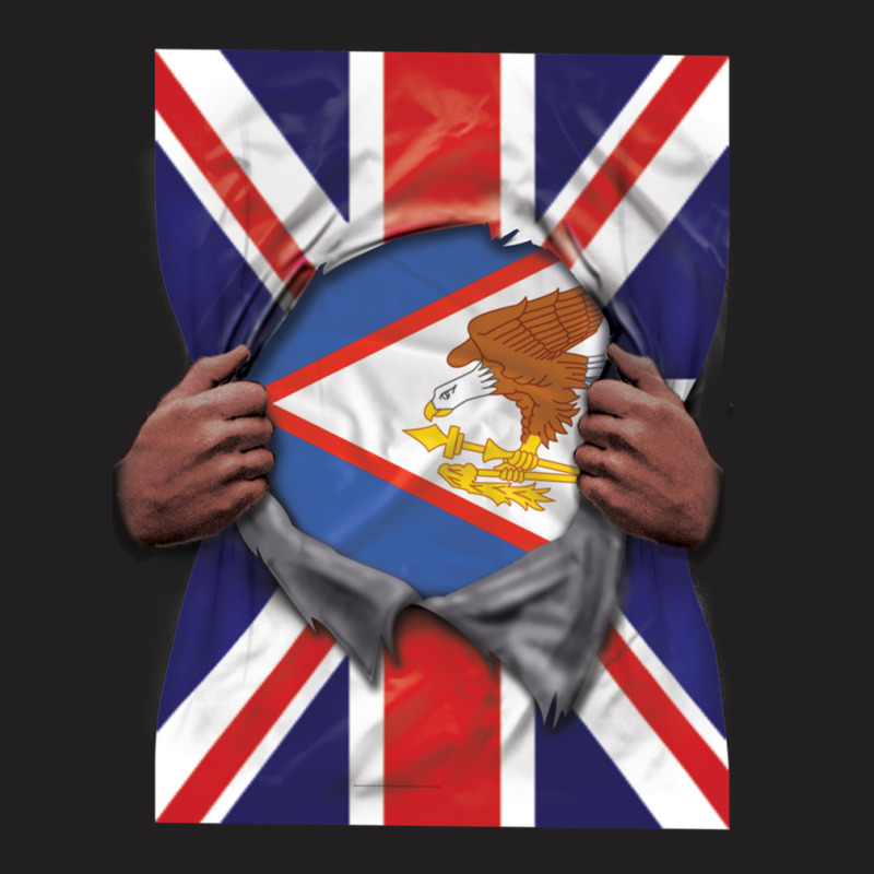 American Samoa Flag Great Britain Flag Ripped - Gift For American Samo T-shirt | Artistshot