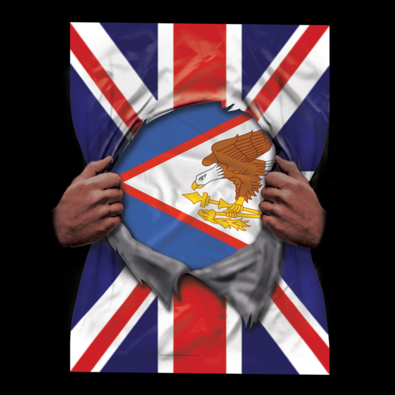 American Samoa Flag Great Britain Flag Ripped - Gift For American Samo Zipper Hoodie | Artistshot