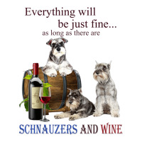 Miniature Schnauzer Just Fine With Wine V-neck Tee | Artistshot