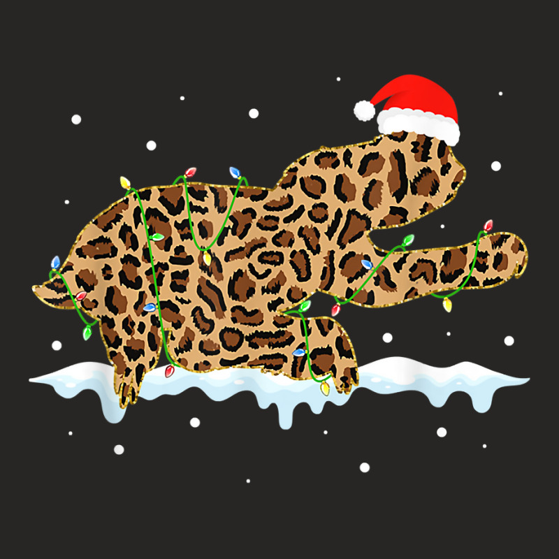 Sloth Leopard Lights Christmas Matching Family T Shirt Ladies Fitted T-Shirt by daecytelaej | Artistshot