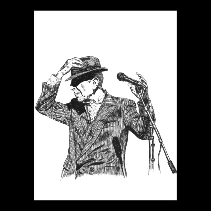 Leonard Cohen Original Hand Drawn Ink Print Unisex Jogger by cm-arts | Artistshot