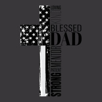 Mens Cool Christian Blessed Dad Cross American Flag Fathers Day Ladies Curvy T-shirt | Artistshot