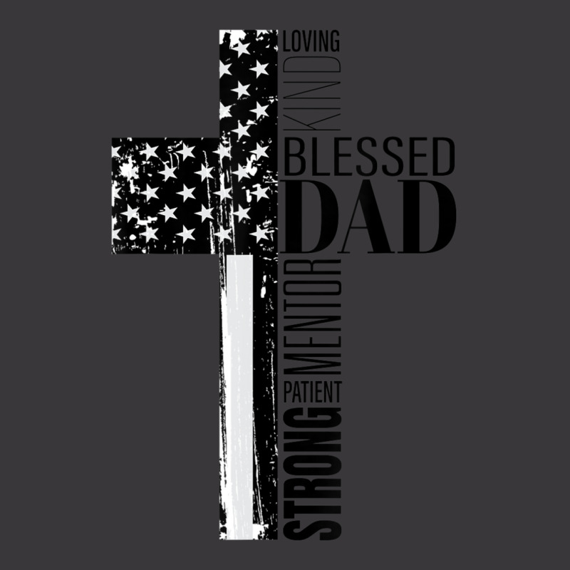 Mens Cool Christian Blessed Dad Cross American Flag Fathers Day Ladies Curvy T-Shirt by cm-arts | Artistshot