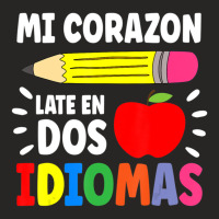 Mi Corazon Late En Dos Idiomas Bilingual Ladies Fitted T-shirt | Artistshot