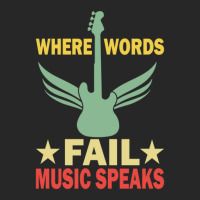 Where Words Fail Music Speaks Funny Vintage Guitar Musician Guitarist  Women's Pajamas Set | Artistshot