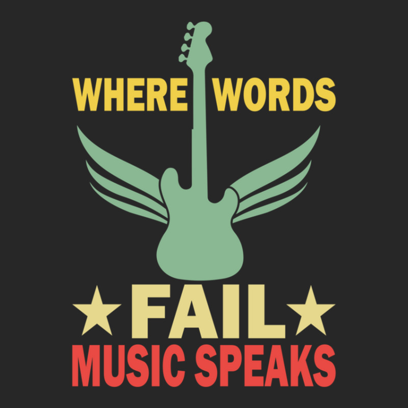 Where Words Fail Music Speaks Funny Vintage Guitar Musician Guitarist  Women's Pajamas Set by DavidJones | Artistshot