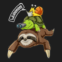 Funny Sloth Turtle Snail Piggyback Running Riding Team Classic T-shirt | Artistshot