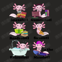 Snaxolotl Gamesolotl Readsolotl Funny Axolotl Girl Ladies Fitted T-shirt | Artistshot