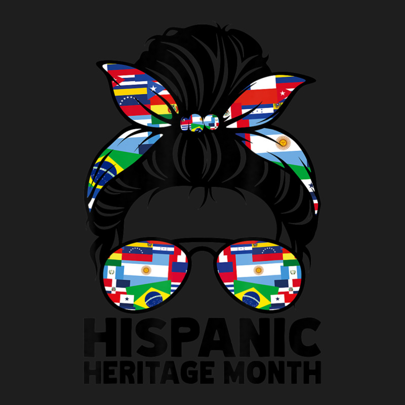 National Hispanic Heritage Month Messy Bun Hair Sunglasses Classic T-shirt by cm-arts | Artistshot