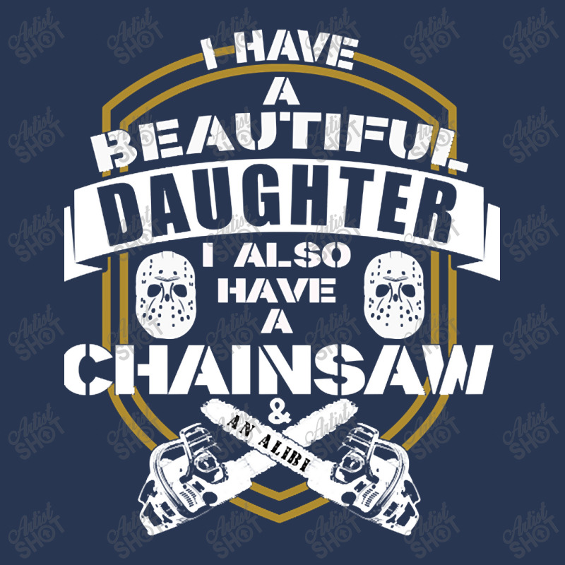 Dad Daughter Chainsaw Alibi Funny Saying Ladies Denim Jacket by laurynvanhoose | Artistshot