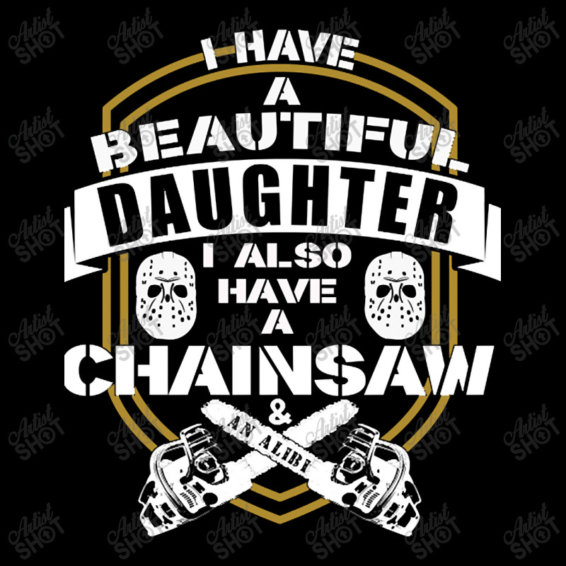 Dad Daughter Chainsaw Alibi Funny Saying Women's V-Neck T-Shirt by laurynvanhoose | Artistshot