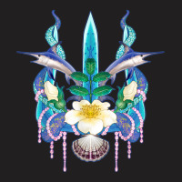 Mermaid Rose Pearls Sword Fish Octopus Seashell Trident T Shirt T-shirt | Artistshot