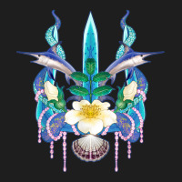 Mermaid Rose Pearls Sword Fish Octopus Seashell Trident T Shirt Classic T-shirt | Artistshot