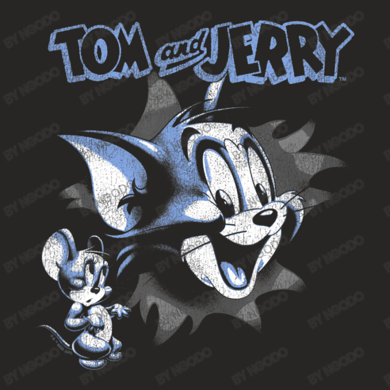 Tom And Jerry Pop Out Distressed Poster Ladies Fitted T-shirt | Artistshot