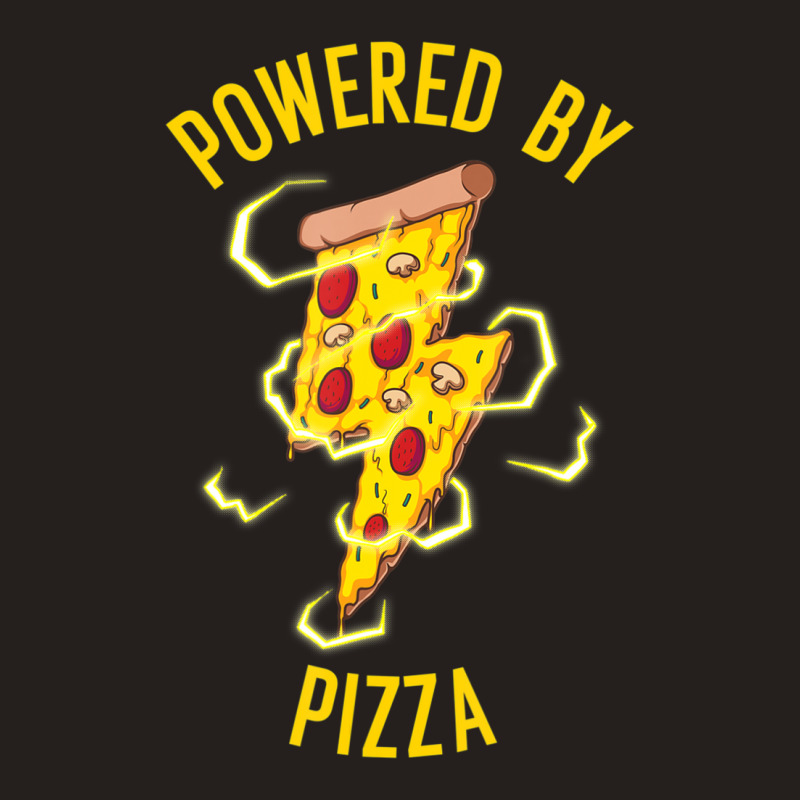 Powered By Pizza Kids Men Women Cool Pizza Lover Tank Top by cm-arts | Artistshot