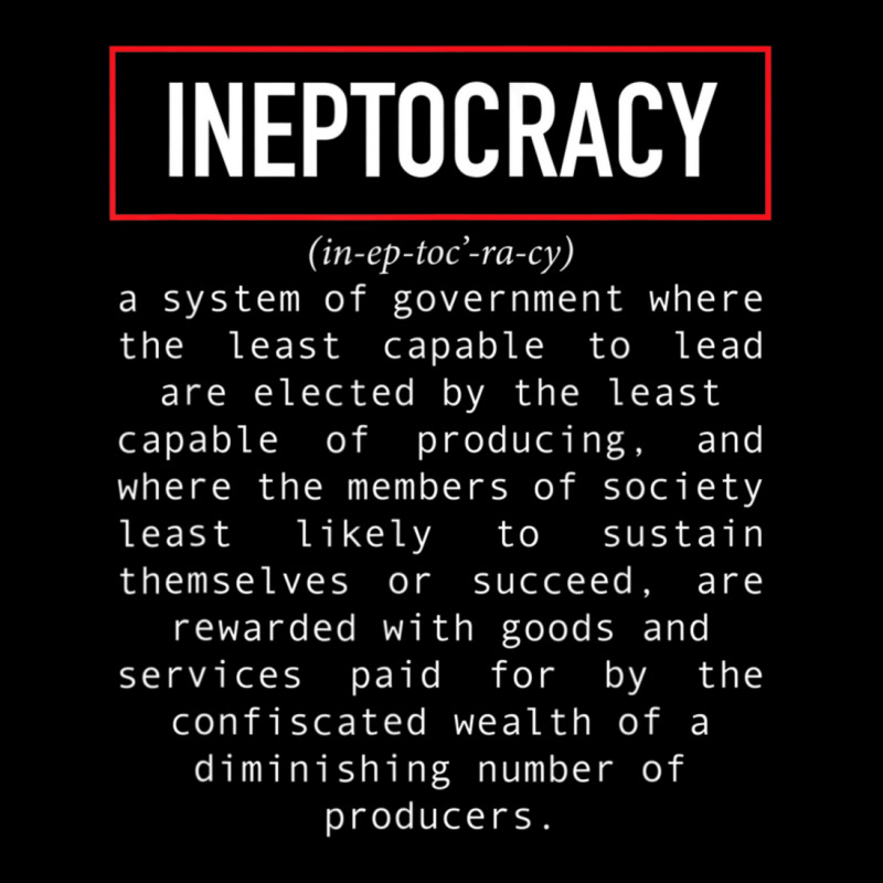 Political Saying Ineptocracy Definition White Maternity Scoop Neck T-shirt by cm-arts | Artistshot