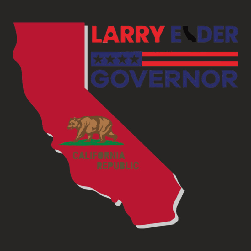 Larry Elder For California Governor Flag Newsom Funny Ladies Fitted T-Shirt by OSWALDOLIMART | Artistshot