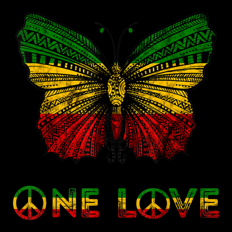 One Love Rasta Butterfly Reggae Hippie Rastafari Roots Women's V-Neck T-Shirt by cm-arts | Artistshot