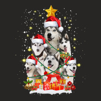 Siberian Husky Christmas Tree Funny Siberian Husky Christmas Tree Gift Ladies Fitted T-shirt | Artistshot