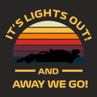 Formula One Retro Sunset Design - It's Lights Out And Away We Go Ladies Fitted T-shirt | Artistshot