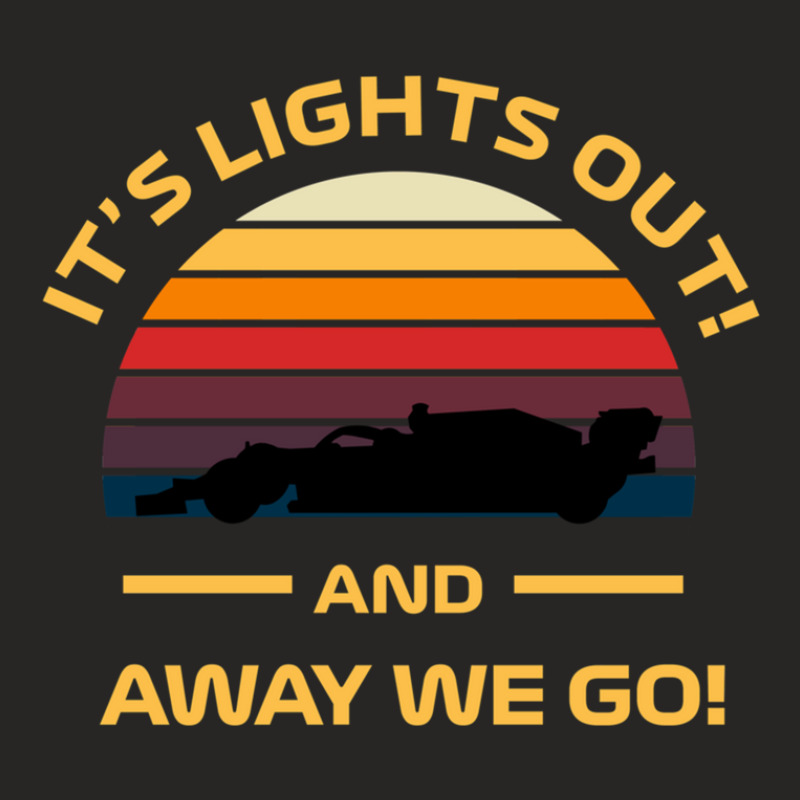 Formula One Retro Sunset Design - It's Lights Out And Away We Go Ladies Fitted T-Shirt by LauraCraig | Artistshot