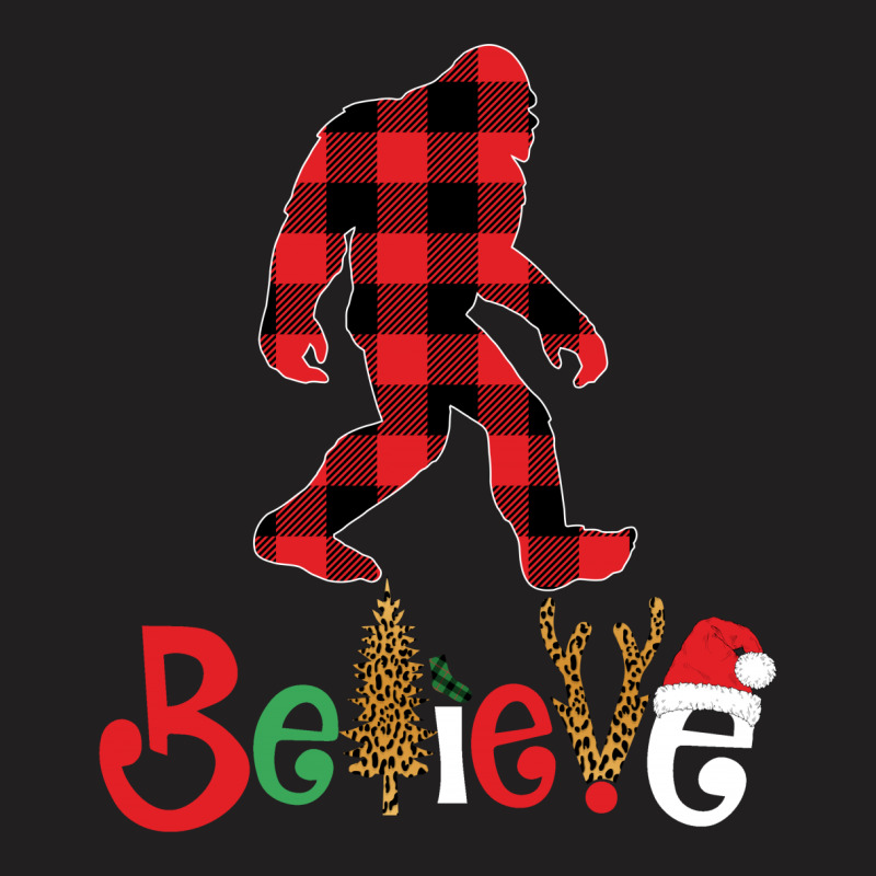 Believe Bigfoot Christmas For Dark T-shirt | Artistshot