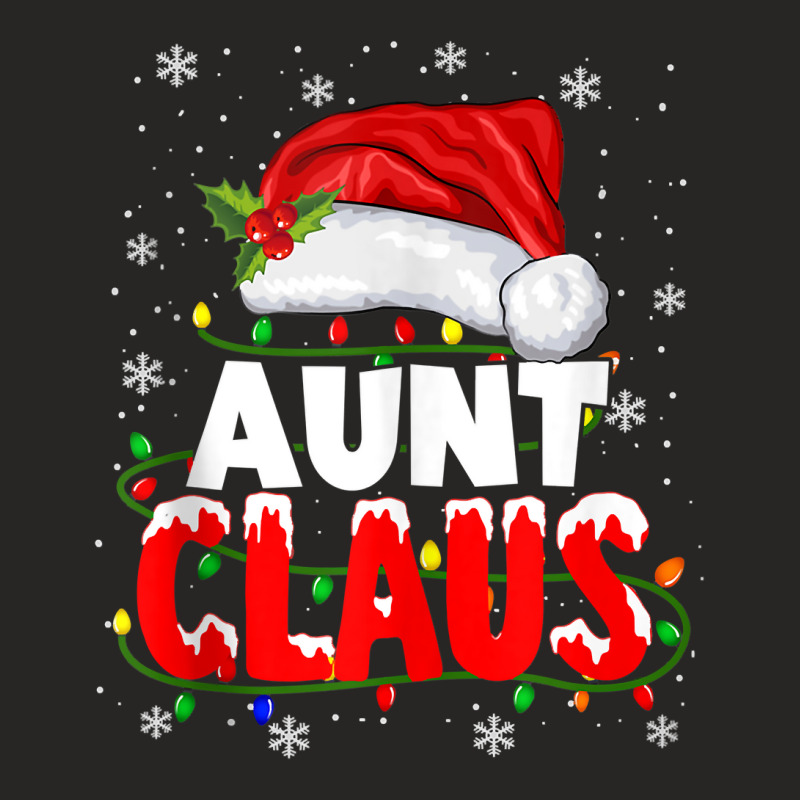 Aunt Claus Christmas 2022 Family Matching Pajama Xmas Light Tank Top Ladies Fitted T-Shirt by cm-arts | Artistshot