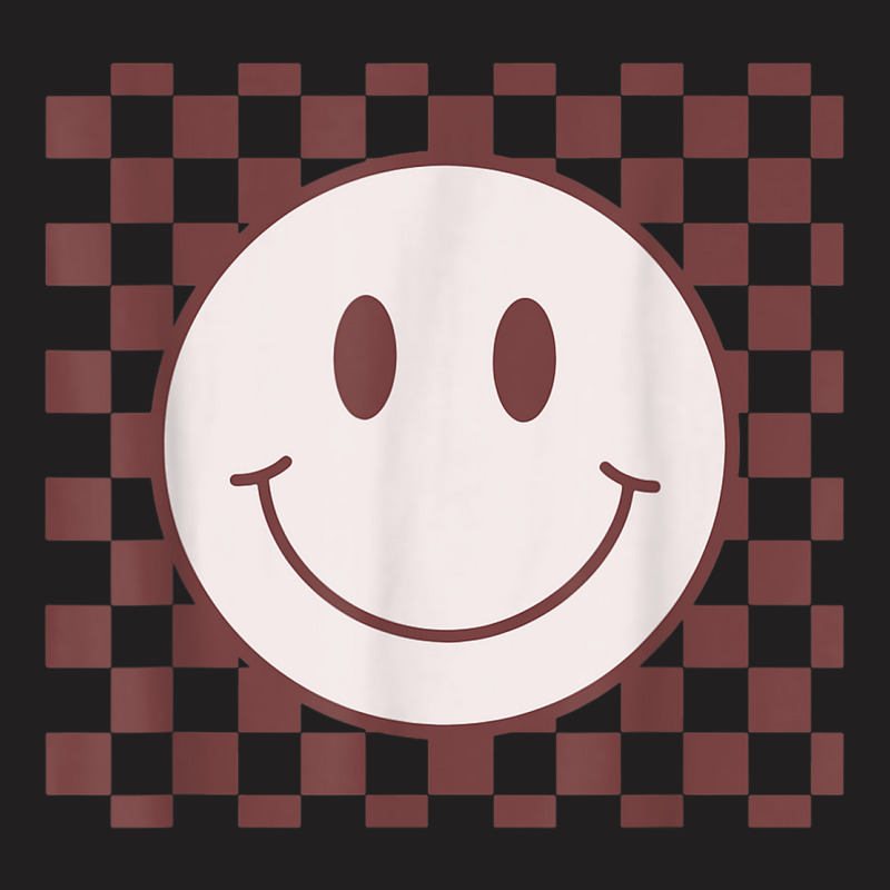 Retro Happy Face Checkered Pattern Smile Face Trendy T-Shirt by Posh | Artistshot